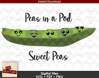 Pea Pod | Peas in a Pod | Sweet Pea | SVG File