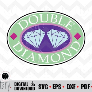 Double Diamond | Slot Machine | Casino | Gamble | Slots Jackpot Win | svg • eps • dxf • pdf • png