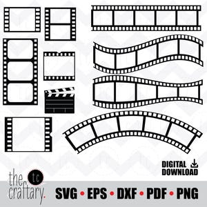 Filmstrip Film Strip Negative Pictures Template  | svg • eps • dxf • pdf • png