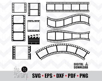 Filmstrip Film Strip Negative Pictures Template  | svg • eps • dxf • pdf • png