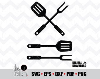 Grilling Utensils Spatula and Fork | BBQ SVG | Cooking Kitchen | svg • eps • dxf • pdf • png