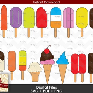 Glace | Glace | Sucette glacée | Popcicle | Cuisine d'été | Desserts gourmands | SVG