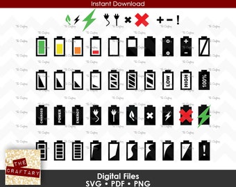 Batteria / Batterie / Potenza / Caricabatterie / Carica elettrica / SVG