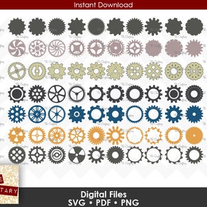 Koła zębate Koła zębate Steampunk Industrial Machine SVG Collection