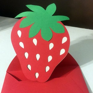 Strawberry Invitation Note Card and Envelope | svg • eps • dxf • pdf • png