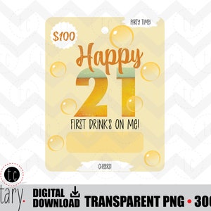 Happy 21 Geburtstag Geldkartenhalter | Lippenbalsam Chapstick | Geldbeutel Kartenfenster 300dpi png