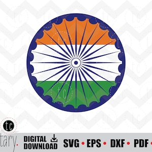 India Flag | Wheel of Time | Ashoka Chakra | svg • eps • dxf • pdf • png