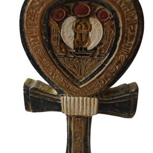 Ankh, Key of life, Handmade Egyptian Ankh Cross – Poly Stone Sculpture – Matte Old Stone Finish – Historic Home & Office Deco