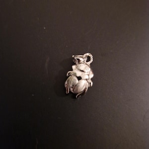 Scarab Pendant  Egyptian Amulet of Renewal  Silver Caliber Jewelry