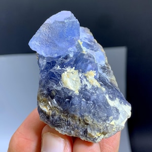 Natural Blue Fluorite Crystals, Fluorite Mineral, Raw Fluorite, Blue Fluorite Crystals From Pakistan - 112 Grams