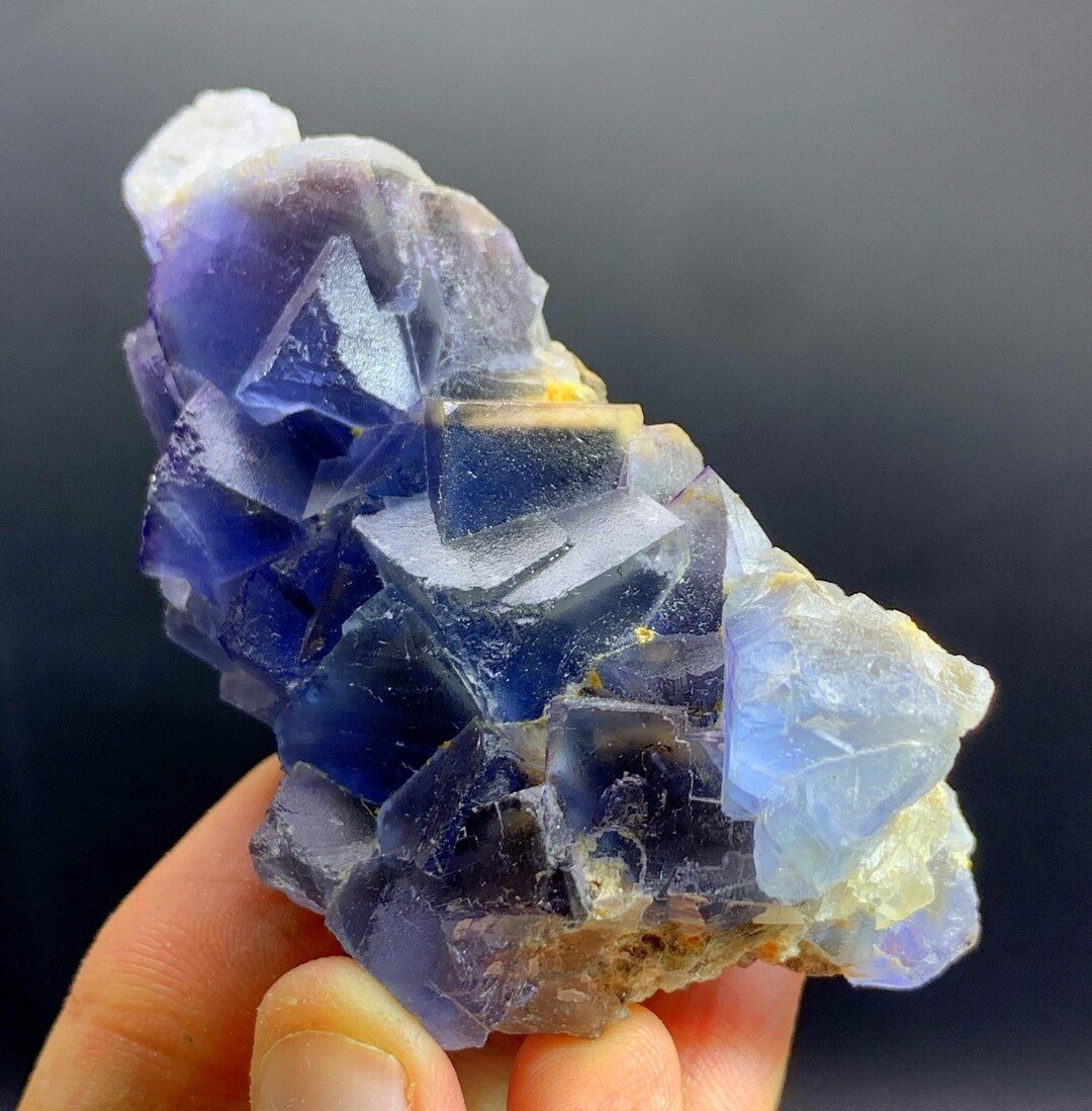 Natural Stepwise Terminated Phantom Blue Fluorite Crystals From ...