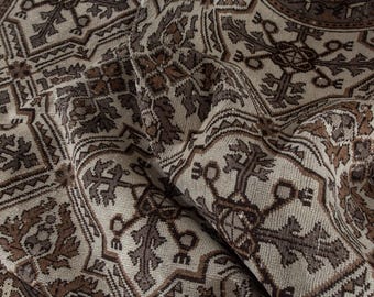 8x11 Beige Vintage Anatolian Rug, Handwoven Antique Wool Carpet Turkish Style, Living Dining Room Extra Large Rug