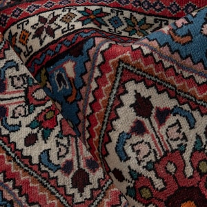 2x7 Colorful Vintage Anatolian Runner Rug, Handwoven Wool Carpet Turkish Design, Hallway Entryway Bedside Long Rug