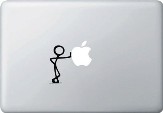 Macbook Stick Man Leaning on Apple Logo Funny Car Truck - Etsy Denmark Macbook Stick Man Leaning on Apple Logo Funny Car Truck - Etsy Denmark