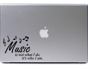 MacBook-muzyka nie jest kim jestem, to co robię logo Apple-śmieszne Samochód ciężarówka naklejki cute puppy Dog zderzak naklejki kalkomania