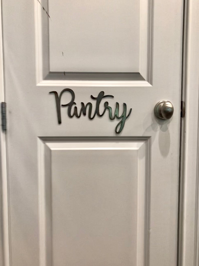 Metal Pantry Sign Script for Door Wall Bathroom Decoration Etsy