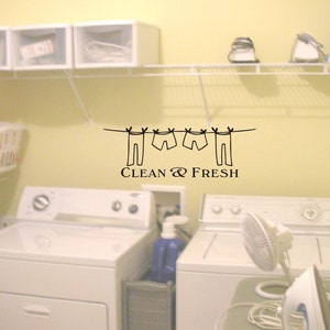 Clean and Fresh Laundry Room Cute Wall Art Wall Sayings - Etsy