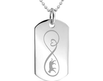 Cat infinity love custom Engraved Pendant Charm with Necklace Keychain Jewelry or Bags