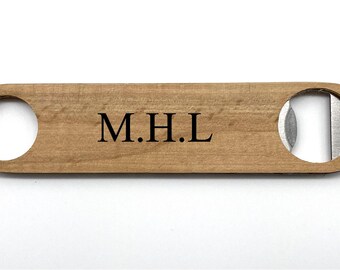 Custom laser engraved Wood Beer Bottle Opener Wooden groomsmen wedding gift