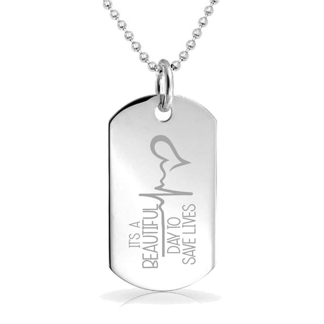 It's a Beautiful Day to Save Lives Custom Engraved Pendant Charm With ...