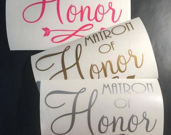 Matron of Honor heat transfer IRON on stencils for wedding Bridal bachelorette party