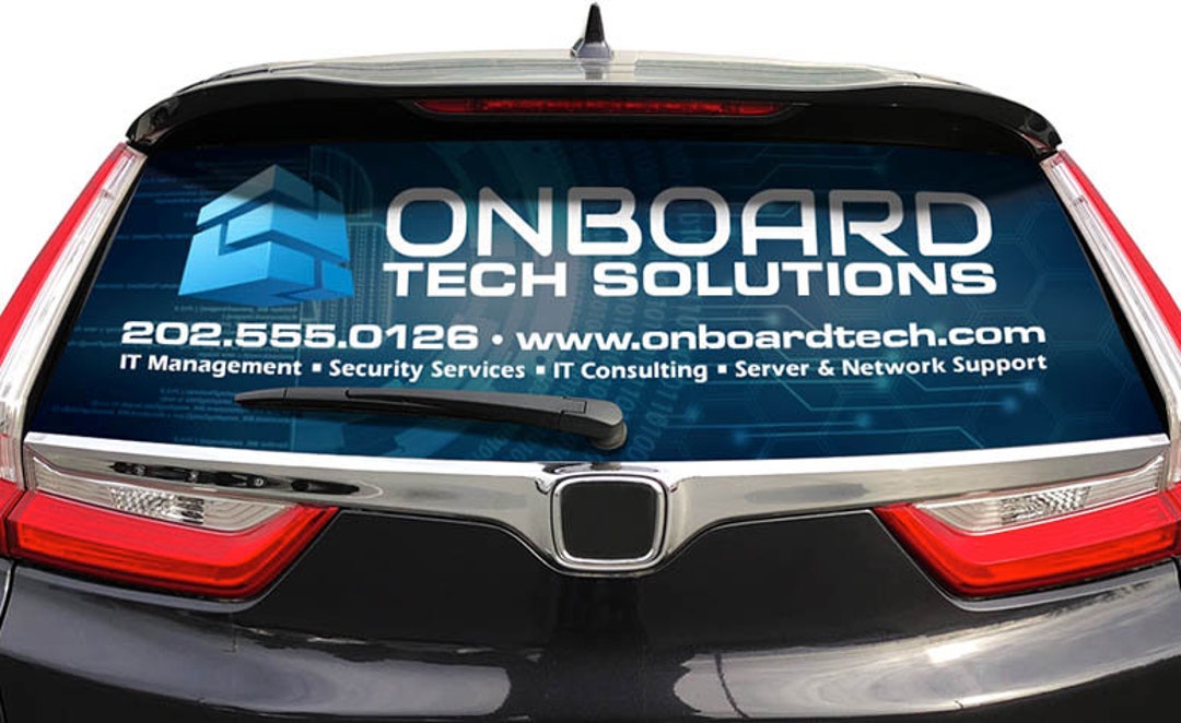Custom Rear Window Business Logo Display One Way View Perforated