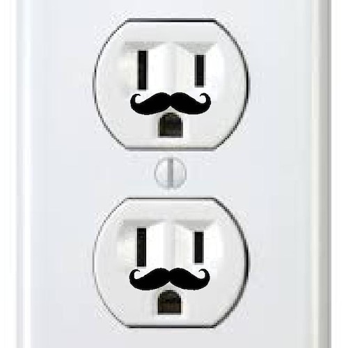 Mustache Funny Outlet Vinyl Decal Cute Wall Art Stickers 24 Etsy