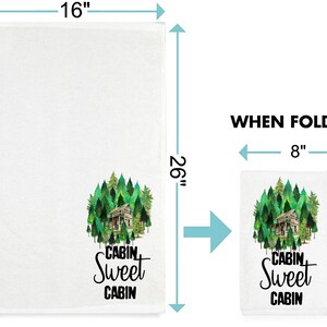 Hand towel Cabin sweet cabin funny bathroom kitchen home linens drying cloth 100% COTTON Hand towel Cabin sweet cabin funny bathroom kitchen home linens drying cloth 100% COTTON