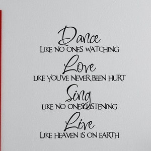 Wall art dance love sing live quote sticker decal vinyl home decor