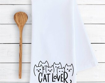 Kitchen dish towel Cat lover funny cute dish Kitchen Decor farmhouse housewarming gift 100% COTTON