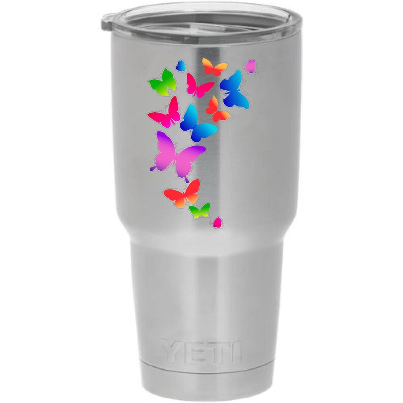 Yeti Sticker Decal Colorful Butterflies Inspirational Etsy