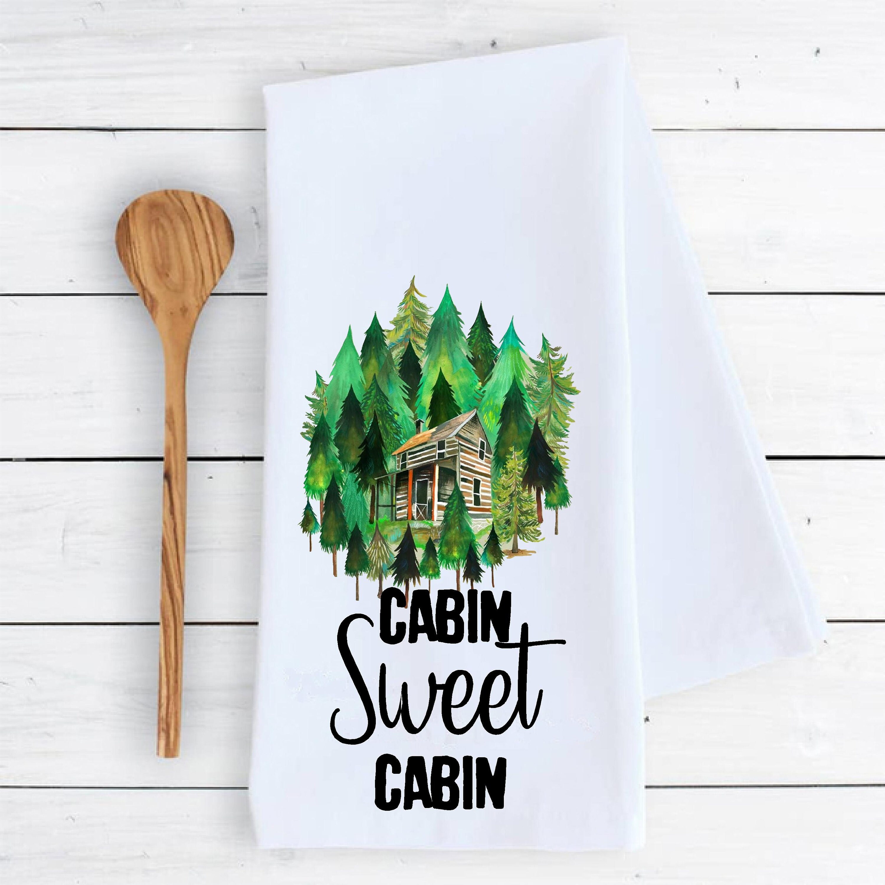 Hand towel Cabin sweet cabin funny bathroom kitchen home linens drying cloth 100% COTTON Hand towel Cabin sweet cabin funny bathroom kitchen home linens drying cloth 100% COTTON