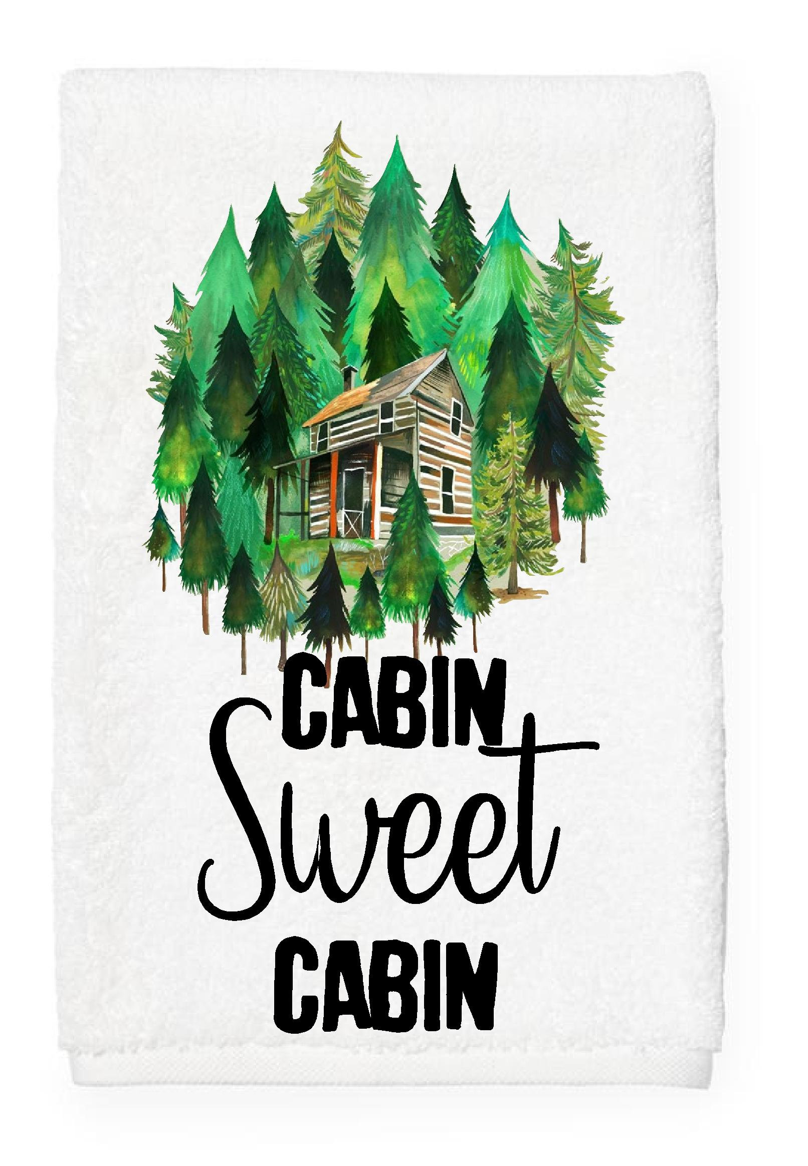 Hand towel Cabin sweet cabin funny bathroom kitchen home linens drying cloth 100% COTTON Hand towel Cabin sweet cabin funny bathroom kitchen home linens drying cloth 100% COTTON