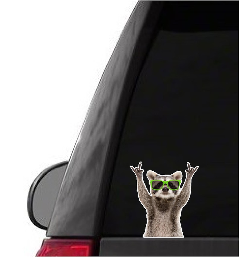 Raccoon peace sign sunglasses Car truck sticker decal funny Etsy