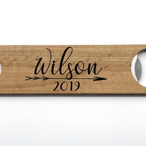 Custom laser engraved Wood Beer Bottle Opener Wooden groomsmen wedding gift