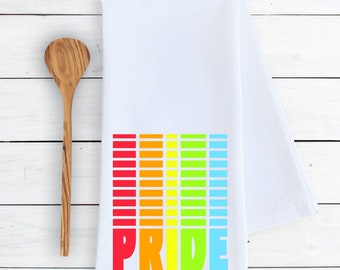 Kitchen dish towel Pride colorful lgbtq decor dish farmhouse housewarming gift 100% COTTON