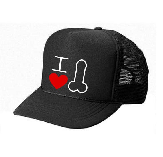 Funny HAT I Heart Penis Womens Mens Snap Back Trucker Style Mesh Hat 