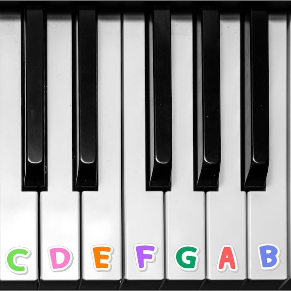 Piano key note sticker calcomanía - aprendizaje del alfabeto - diseños de ukelele de guitarra eléctrica de violín