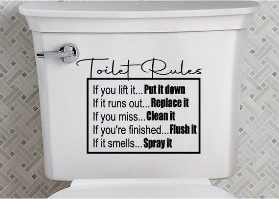 Toilet Rules Sticker Decal / Graphic / Sticker