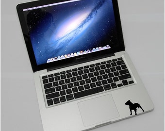 Macbook - Pitbull dog pet - funny car truck sticker cute puppy dog bumper sticker decal