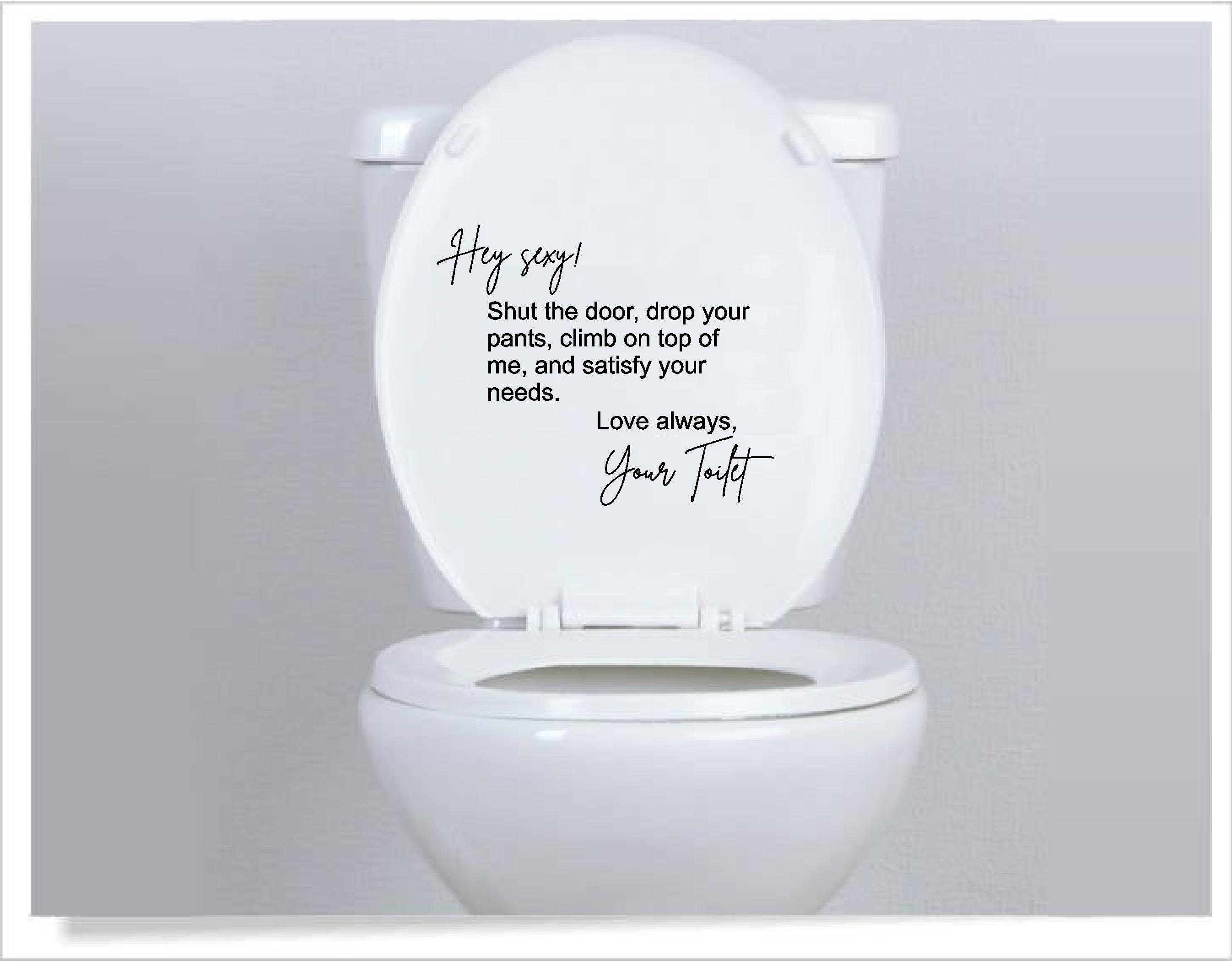 TOILET BATHROOM FUNNY WALL QUOTE VINYL DECOR STICKER DECAL STENCIL