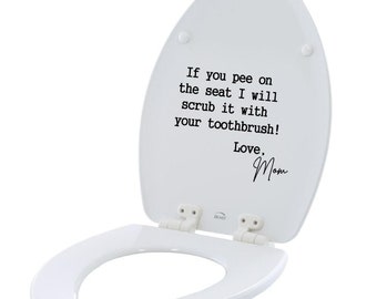 If you pee on the seat toilet Bathroom toilet seat cover sticker decal decorations wall art wall sayings vinyl letters stickers decals