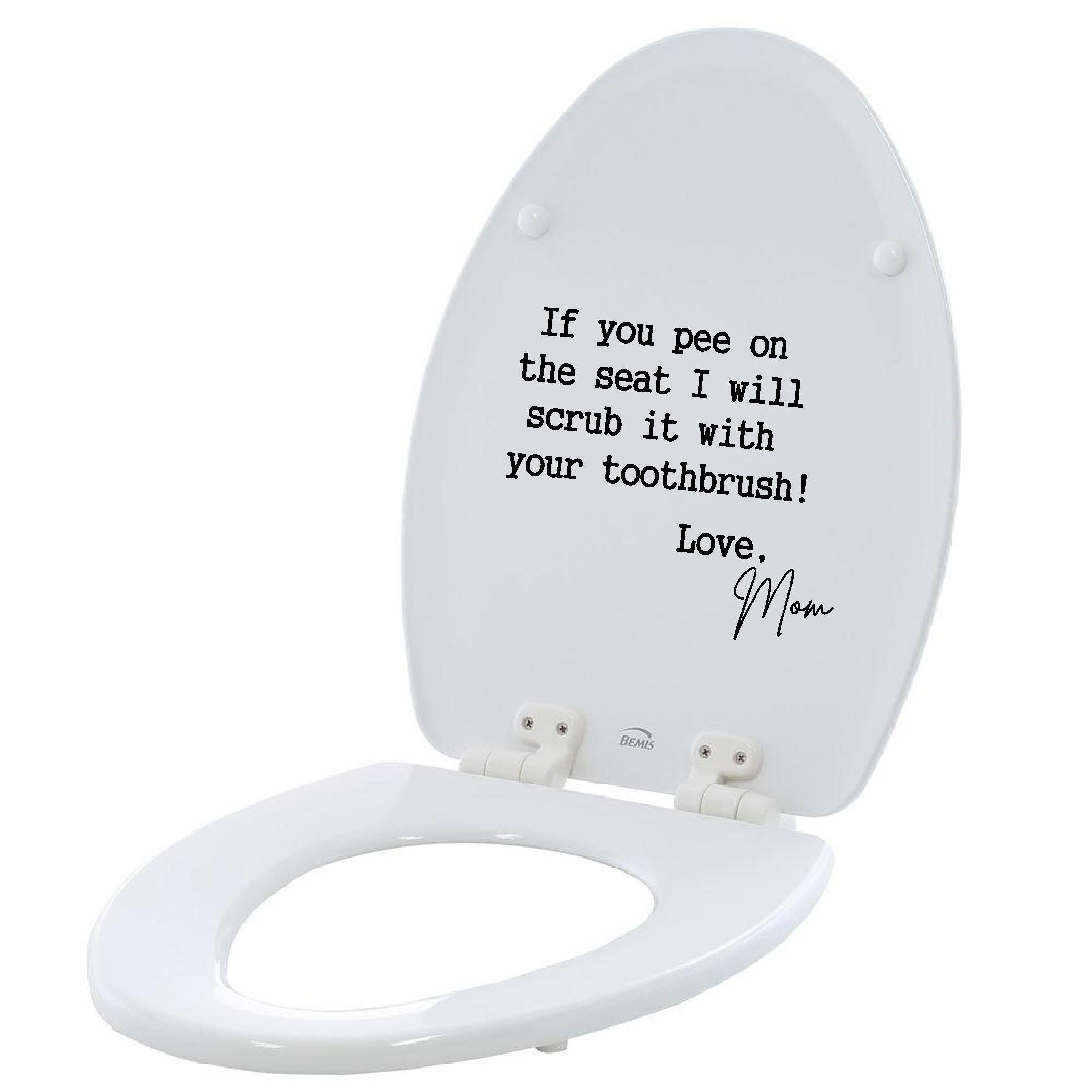 If you pee on the seat toilet Bathroom toilet seat cover sticker decal decorations wall art wall sayings vinyl letters stickers decals