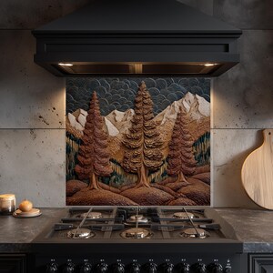 Rustikaler Kiefernwald Glas Aufkantung: Mountain Cottage Küchen Dekor Bild 6