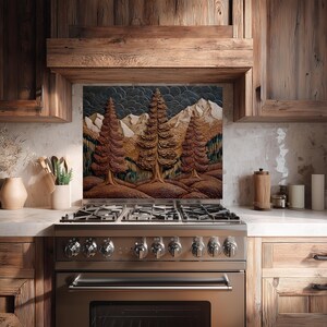 Rustikaler Kiefernwald Glas Aufkantung: Mountain Cottage Küchen Dekor Bild 8