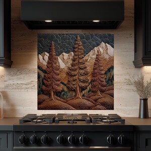 Rustikaler Kiefernwald Glas Aufkantung: Mountain Cottage Küchen Dekor Bild 4