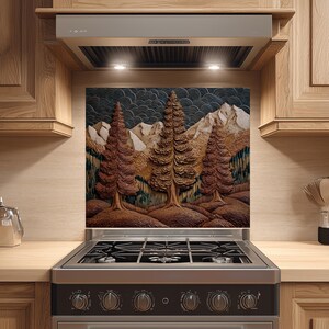 Rustikaler Kiefernwald Glas Aufkantung: Mountain Cottage Küchen Dekor Bild 2