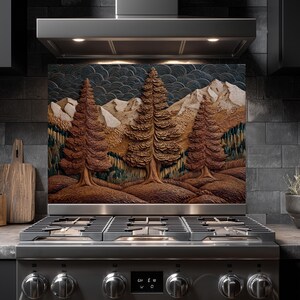 Rustikaler Kiefernwald Glas Aufkantung: Mountain Cottage Küchen Dekor Bild 9