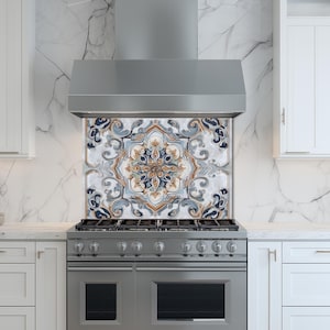 Easy clean stove protector, waterproof glass alternative to traditional tiles.