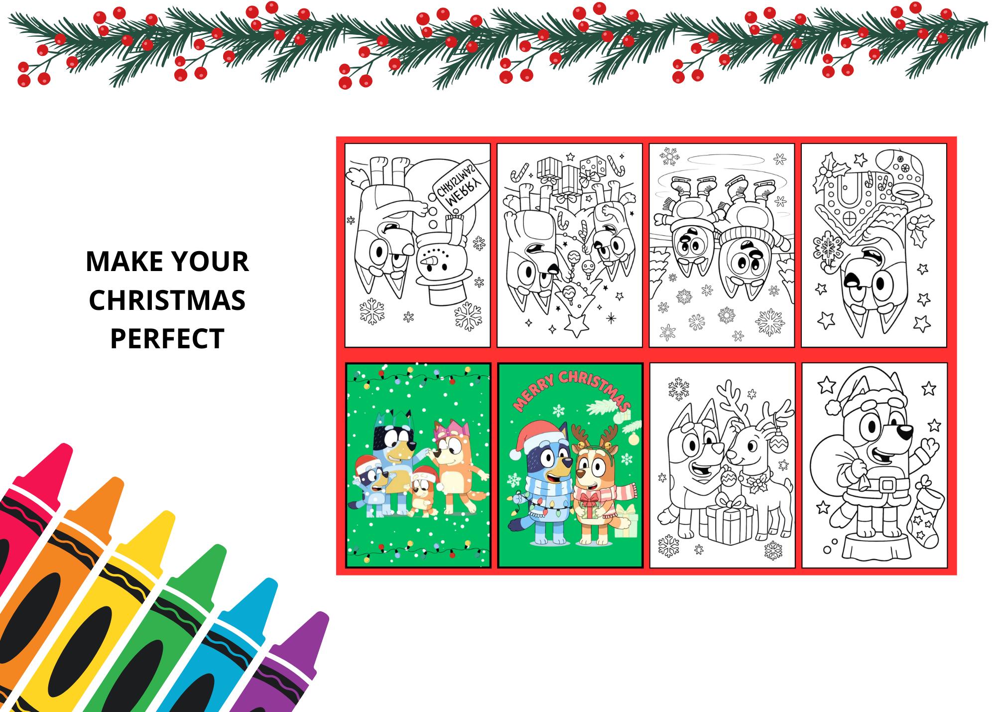 Mini Christmas Coloring Book | Bluey and Bingo | Christmas Activities ...